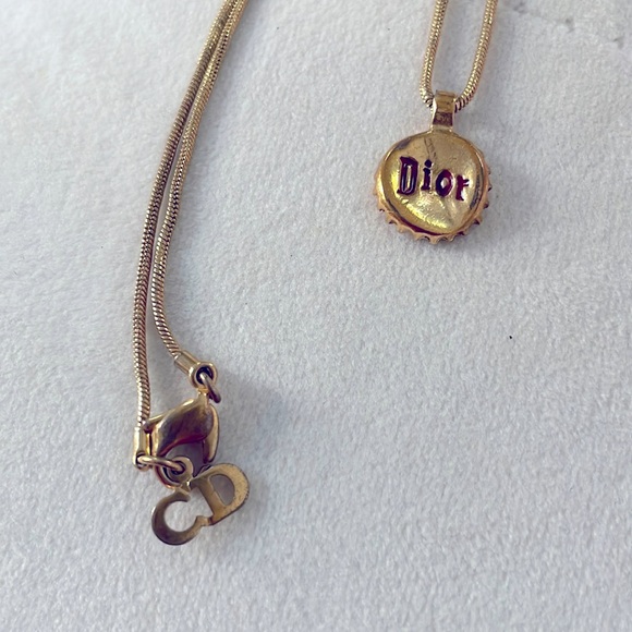 Christian Dior Enamel Bottle Cap Pendant Necklace - Picture 6 of 6